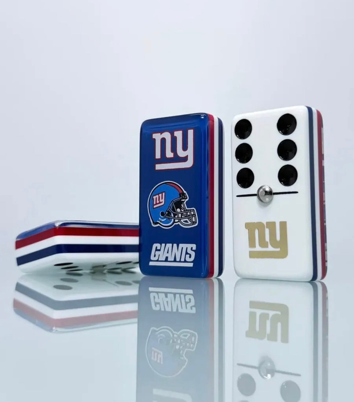 Jumbo New York Giants Dominoes Set in Faux Leather Case Domino.