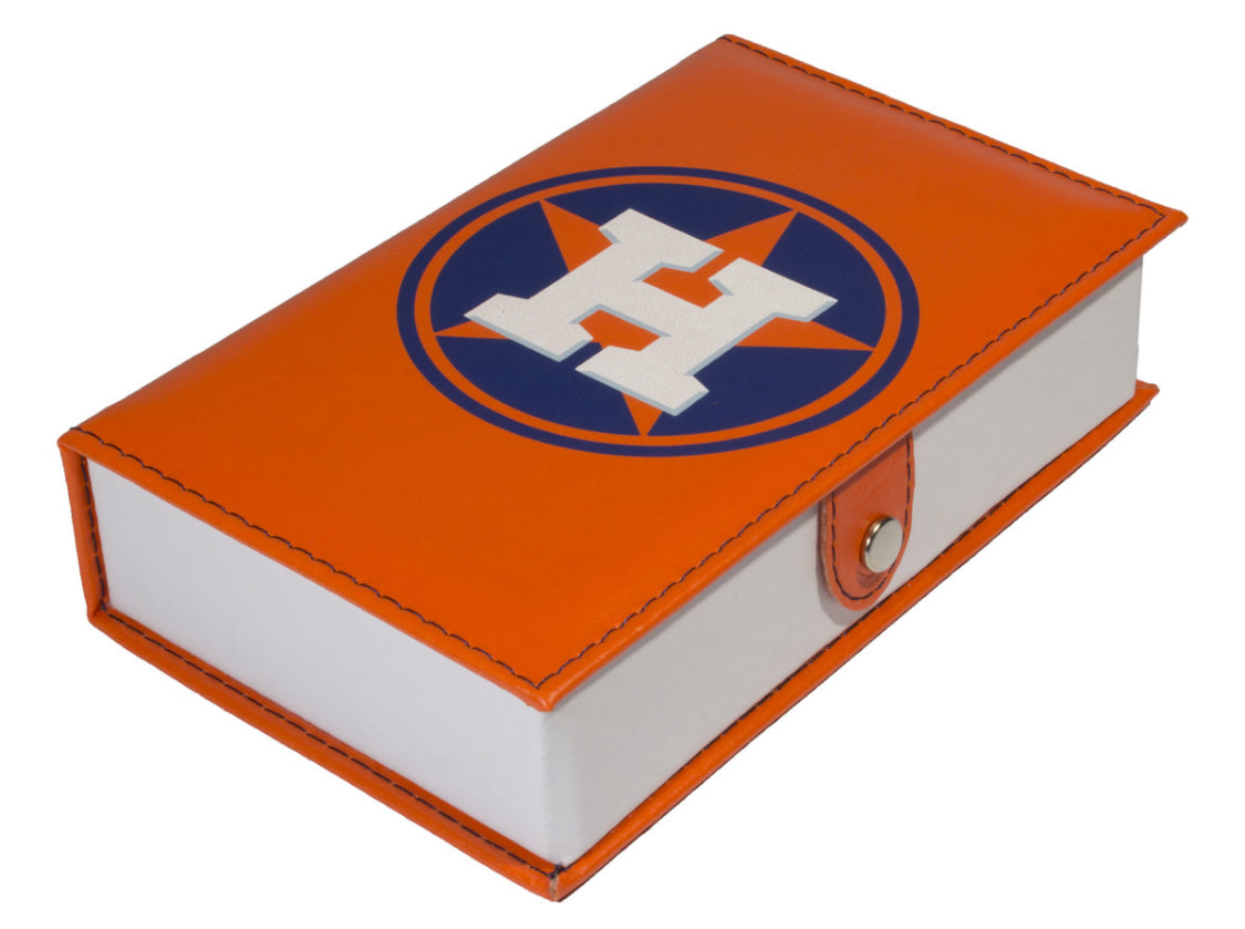 Professional Dominoes Set Cubilete Houston Astros in Faux Leather Box Space City