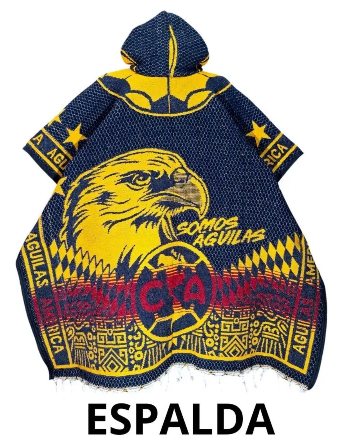 Club America Aguilas Jorongo Sarape Mexican Poncho Artesanal Hoodie
