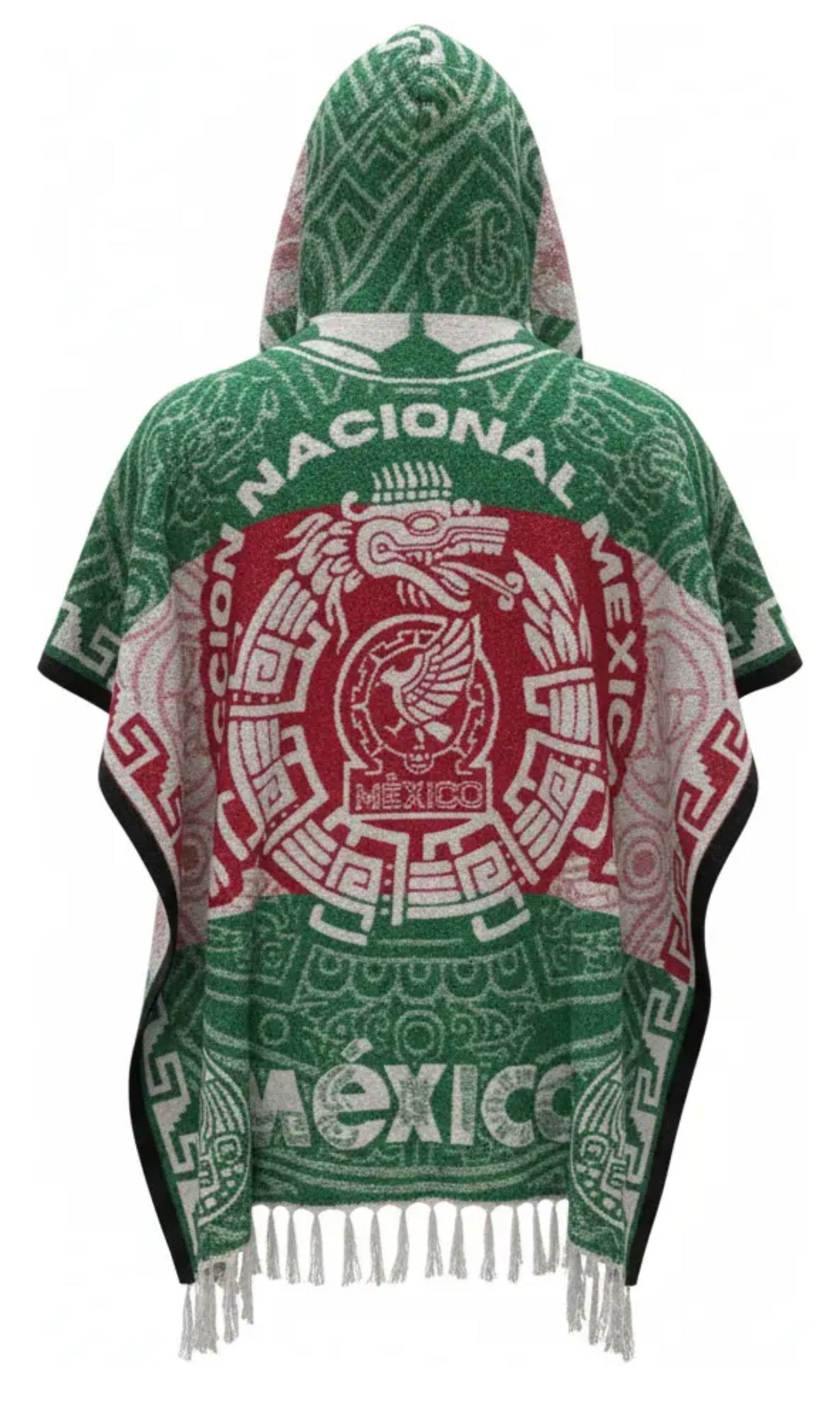 Selección Mexicana World Cup Mexico Jorongo Sarape Mexican Poncho Artesanal Copa del Mundo Hoodie Green