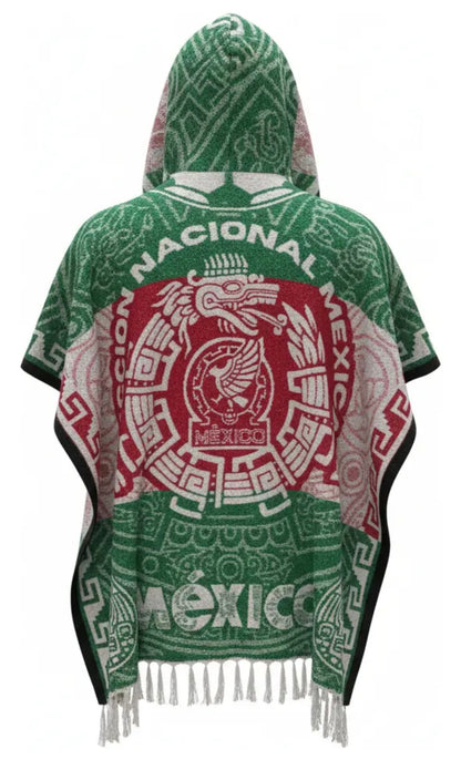 Selección Mexicana World Cup Mexico Jorongo Sarape Mexican Poncho Artesanal Copa del Mundo Hoodie Green