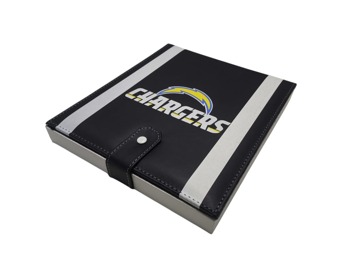 Dominoes Set Los Angeles Chargers in Faux Leather Case Domino LA