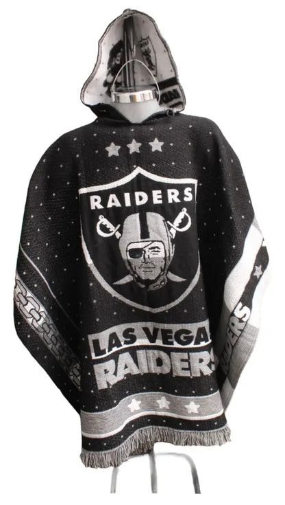 Las Vegas Raiders Jorongo Sarape Poncho Artesanal Winter Hoodie