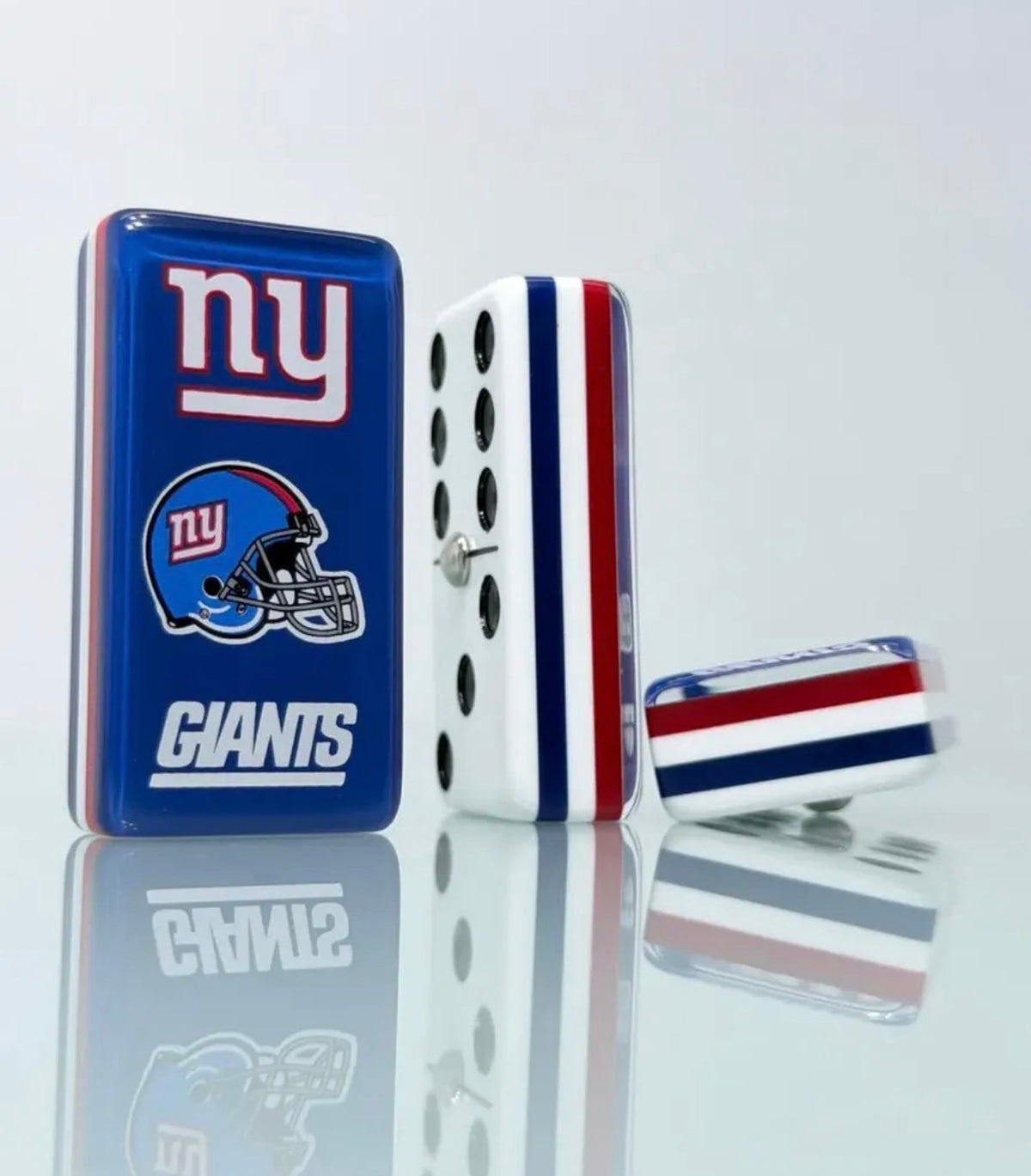 Jumbo New York Giants Dominoes Set in Faux Leather Case Domino.