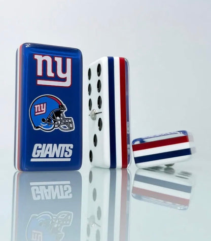 Jumbo New York Giants Dominoes Set in Faux Leather Case Domino.