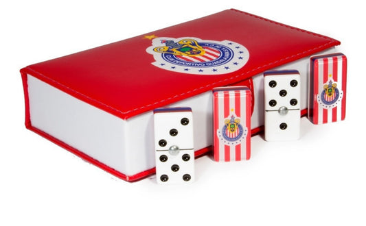 Dominoes Set Chivas De Guadalajara in Faux Leather Case Domino