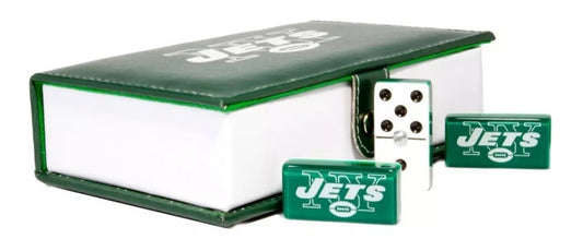 Dominoes Set New York Jets in Faux Leather Case Domino