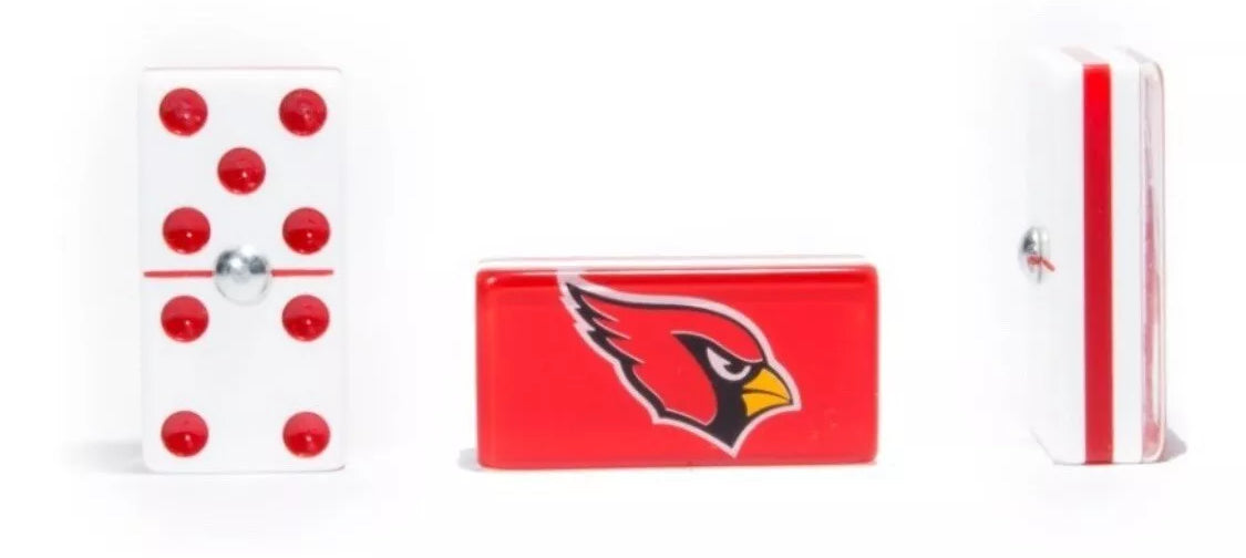 Professional Dominoes Set  Arizona Cardinals  In Faux Leather Case
