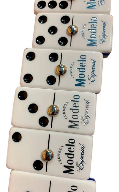 Dominoes Set Cerveza Modelo Especial In Faux Leather Case Domino