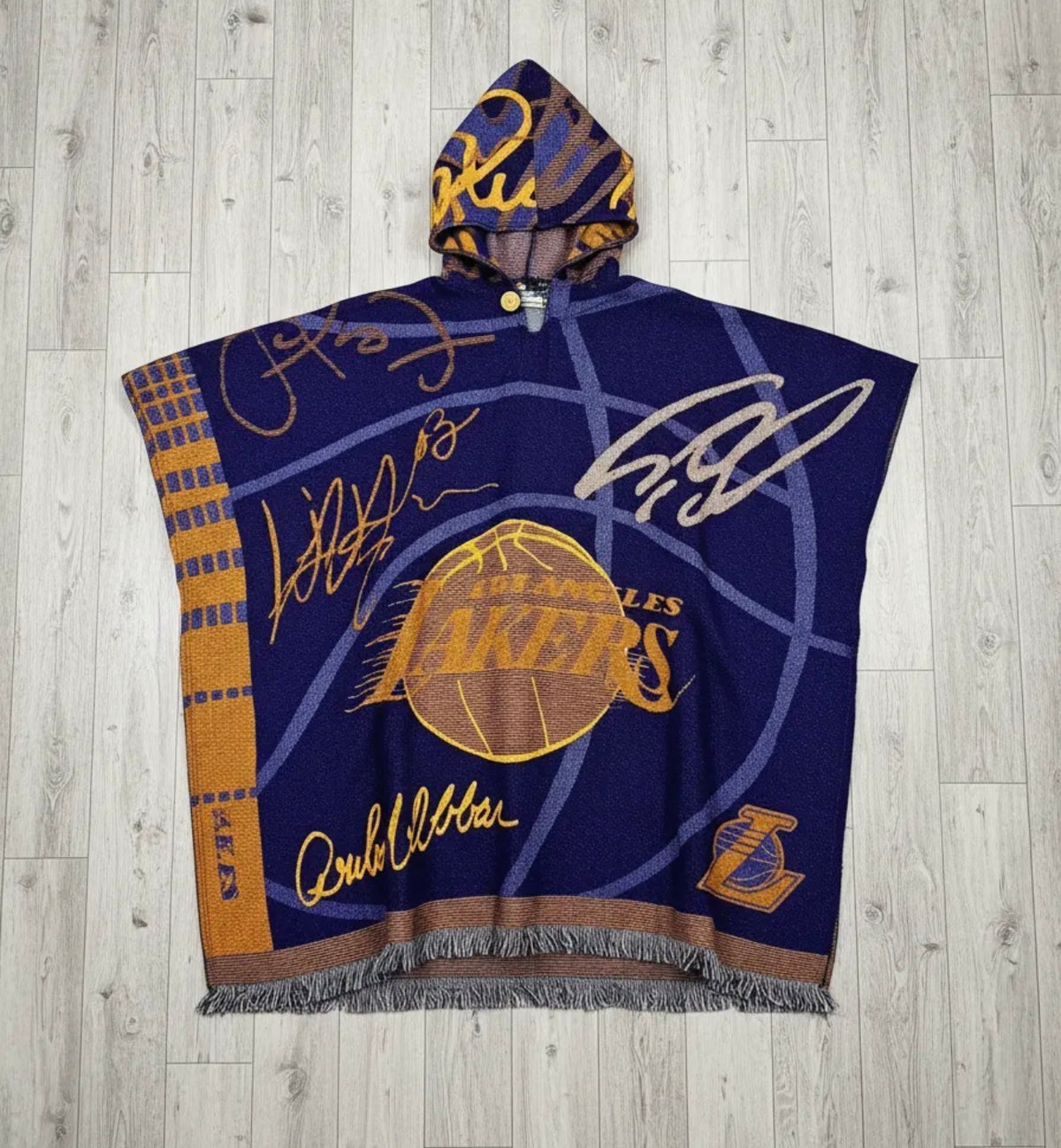Los Angeles Lakers LA Jorongo Sarape Artesanal Mexican Poncho Hoodie