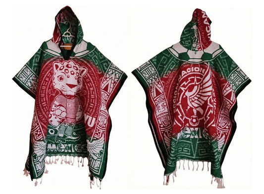 Selección Mexicana World Cup Mexico Jorongo Sarape Mexican Poncho Artesanal Copa del Mundo Hoodie