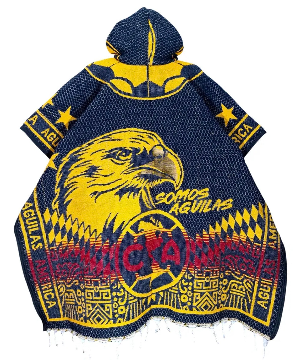 Club America Aguilas Jorongo Sarape Mexican Poncho Artesanal Hoodie