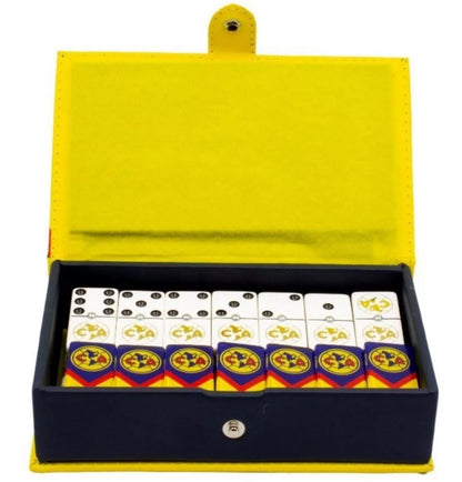 Dominoes Set Aguilas Del America: Domino In Faux Leather Case.
