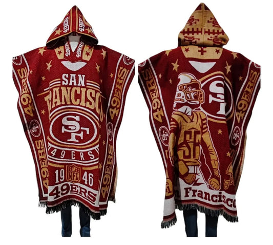 San Francisco 49ers Poncho Jorongo Sarape Poncho Artesanal Winter