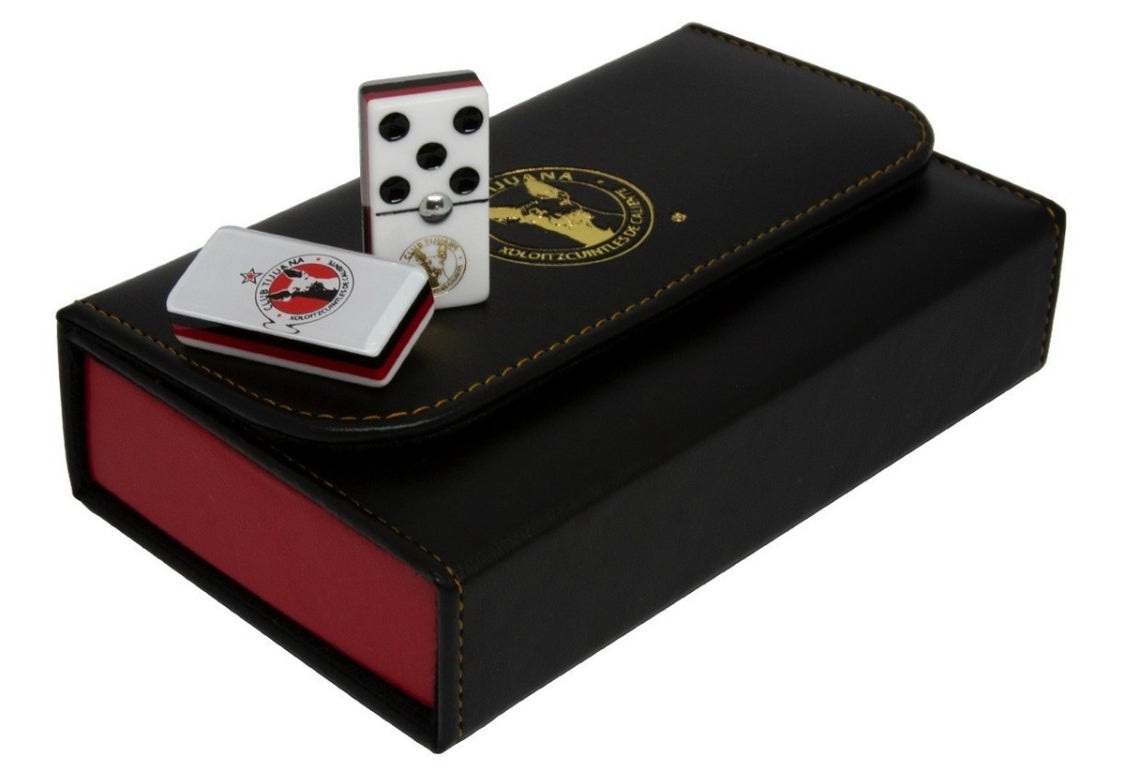 Dominoes Set Xolos De Tijuana In Faux Leather Case Domino.